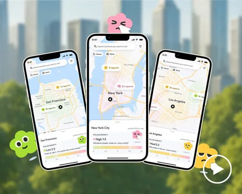 A PollenNav app nem az utakat térképezi fel, hanem a levegőt